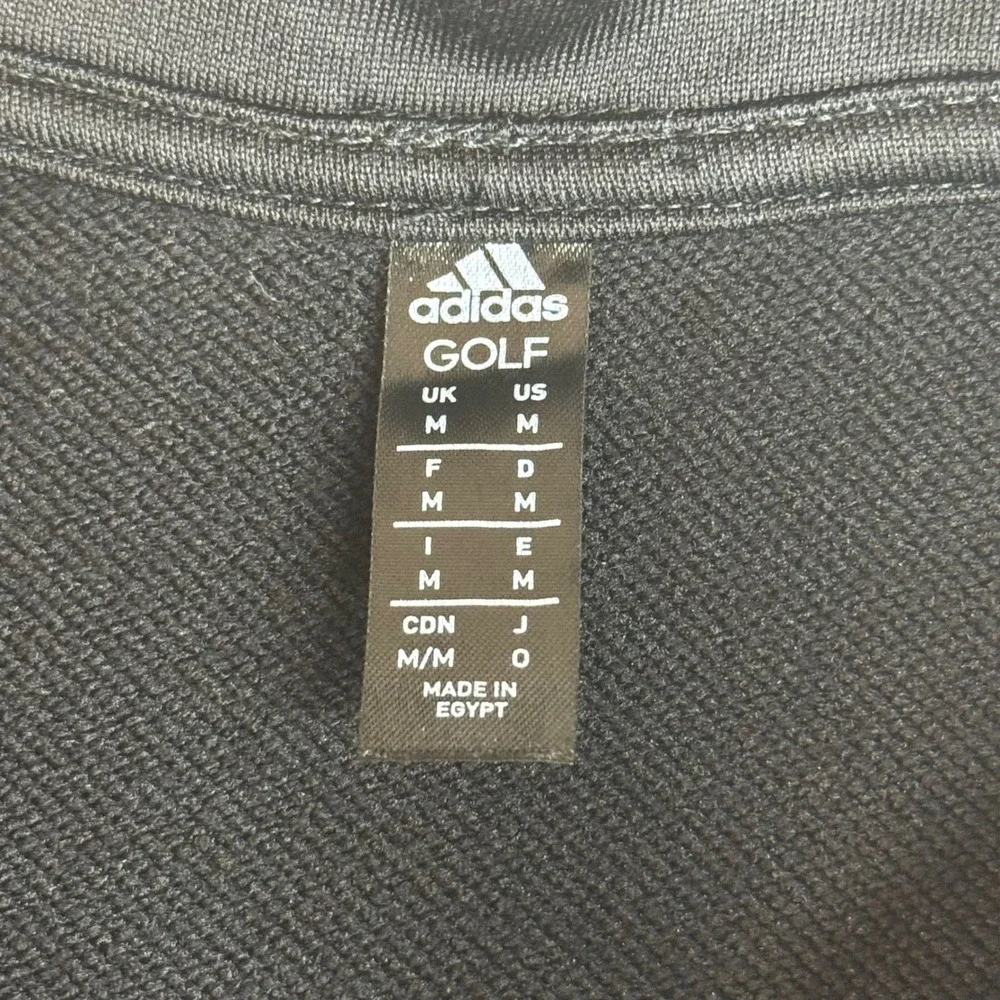 Adidas Golf Mens Black 1/4 Zip Pullover Sweatshirt 3-Stripe Size M
